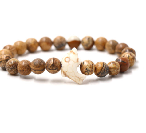 Dolphin Volcanic Rock Elastic Bracelets