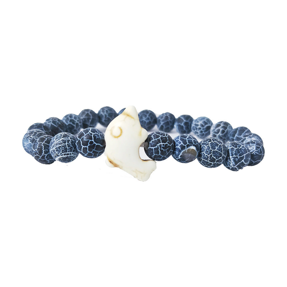 Dolphin Volcanic Rock Elastic Bracelets