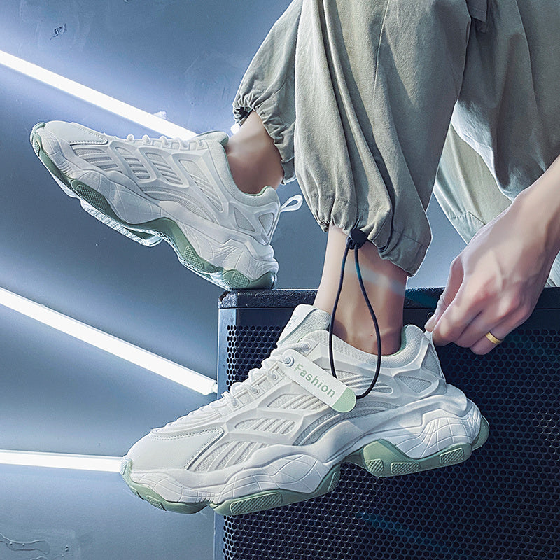 Men's Shoes Trend Wild White Leisure Increase Youth Sports Net Celebrity Old Daddy Shoes Trendy Shoes