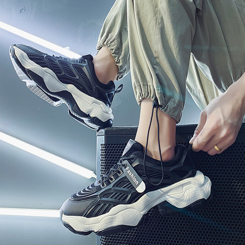 Men's Shoes Trend Wild White Leisure Increase Youth Sports Net Celebrity Old Daddy Shoes Trendy Shoes