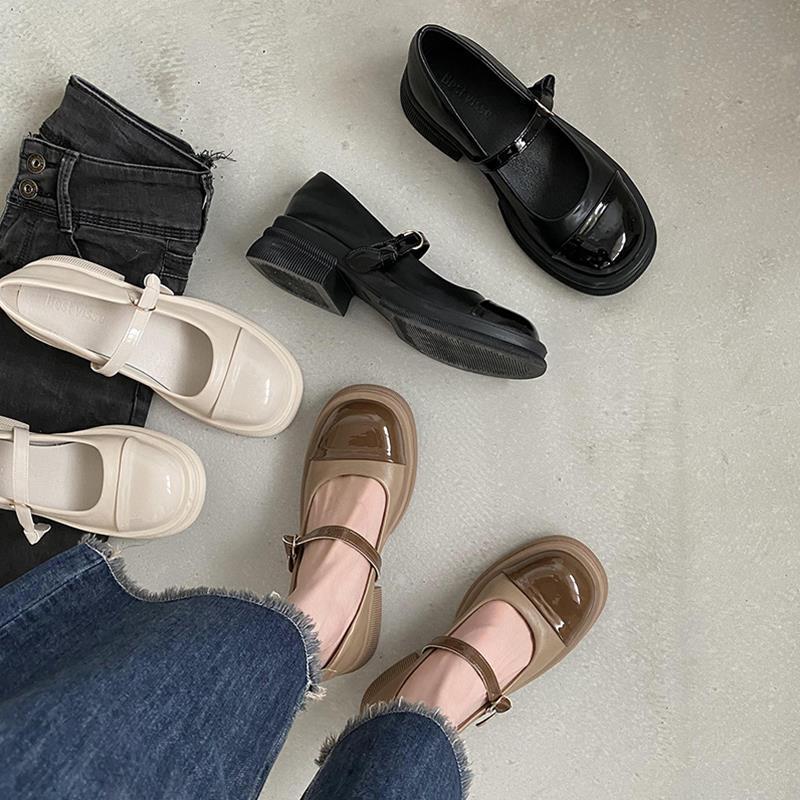 Women's Fashion Retro Platform Chunky Heel Shoes