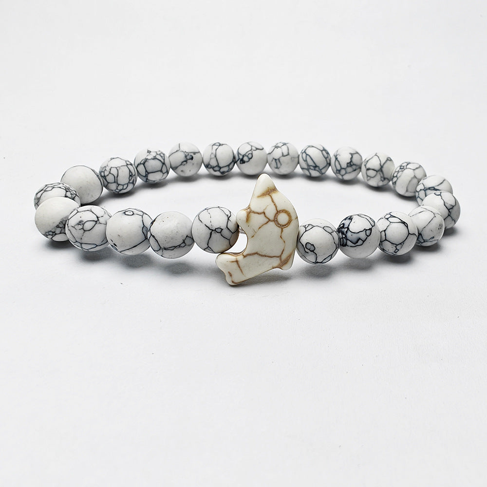 Dolphin Volcanic Rock Elastic Bracelets