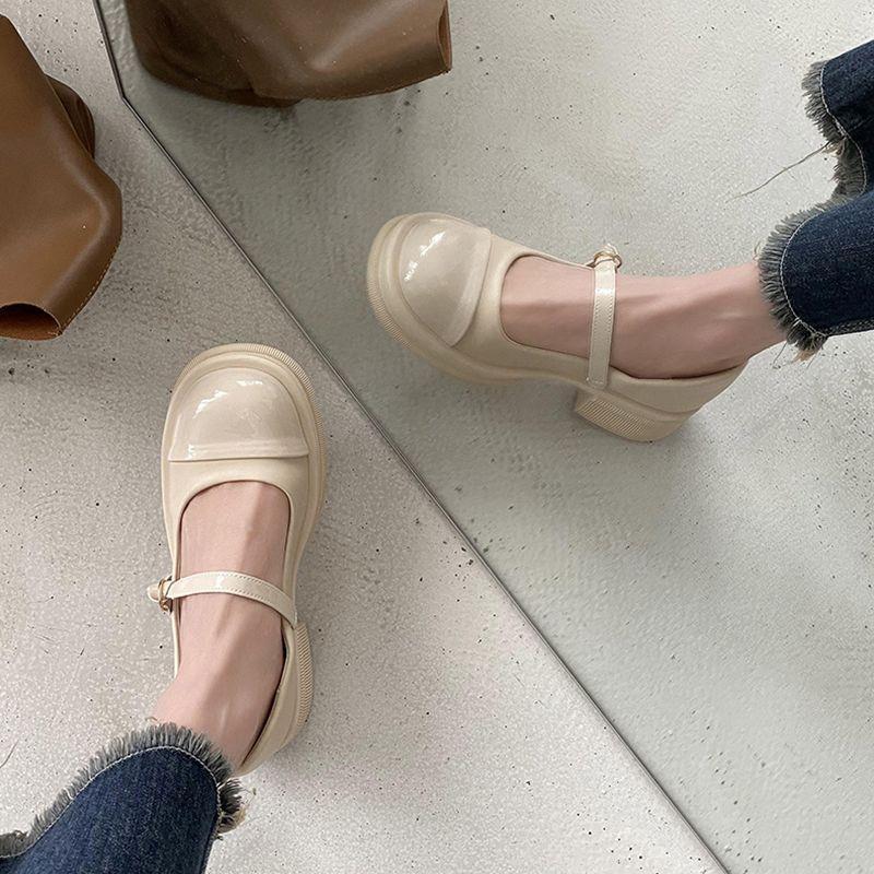 Women's Fashion Retro Platform Chunky Heel Shoes