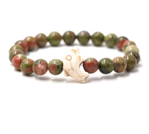 Dolphin Volcanic Rock Elastic Bracelets