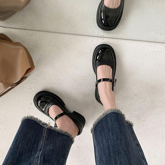 Women's Fashion Retro Platform Chunky Heel Shoes