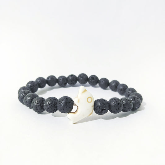 Dolphin Volcanic Rock Elastic Bracelets